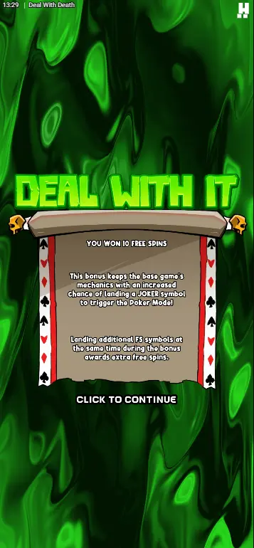 Deal With Death game Dealbreaker with progressive hand values accumulating